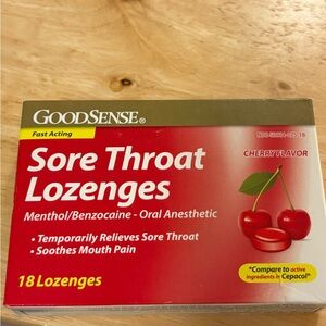GoodSense Cherry Sore Throat Lozenges 18 count exp 09/26 brand new in package